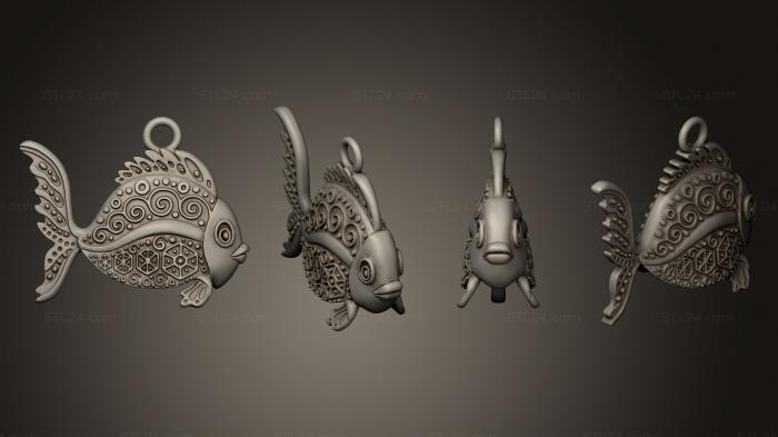 Jewelry (Fish Sun Fish, JVLR_0138) 3D models for cnc